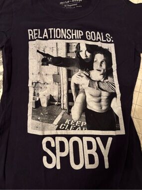 SPOBY Graphic T‑Shirt in Black – Relationship Goals Print L